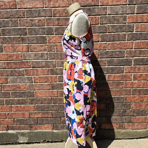 Anthropologie Whit Two Petal Crossback Dress Floral Mod Retro Tiki Twee - Picture 5 of 16